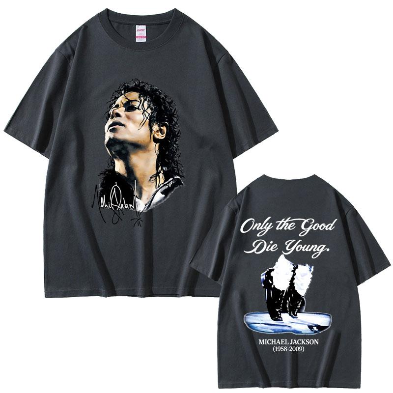 Michael Jackson Re del Pop T-shirt Unisex Donna Vintage Gotico Rock T-shirt Unisex Punk Oversize Manica Corta T-shirt Streetwear