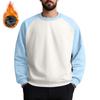 Unisex Colorblock Round Neck Pullover Top Raglan Sleeve Long Sleeve Fleece Sweatshirt