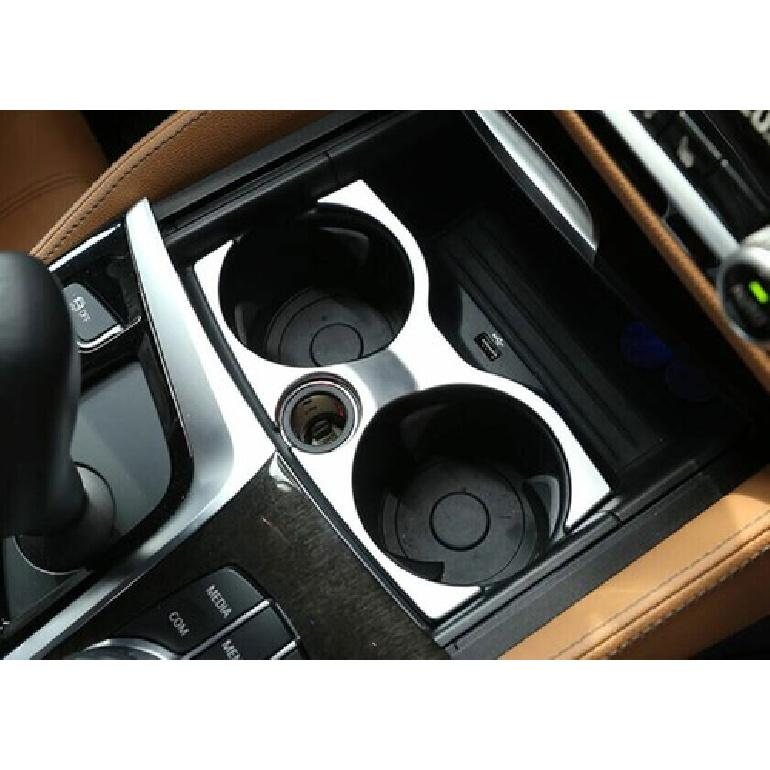 For BMW 5 Series G30 2018- ABS Silver Gear Water Cup Holder Panel Cover Trim