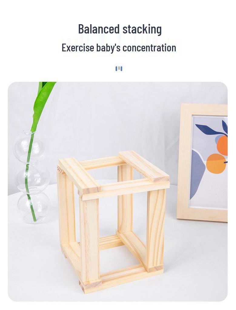 Creative 100-Piece Wooden Building Blocks for Children - Construction & Stacking Strips Toys for Kindergarten