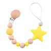 New Beech Wood Baby Pacifier Clip and Teether Toy - Anti-Drop Soother Chain
