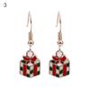 1 Pair Christmas Earrings Santa Claus Wreath Accessory Deer Socks Dangle Earrings for Christmas
