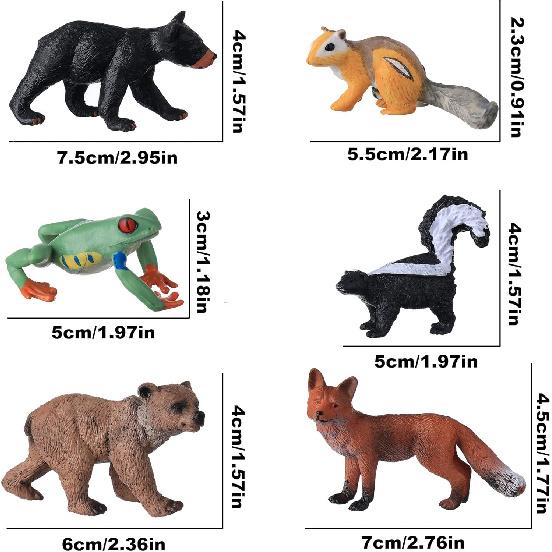 Small Animal Figures for Kids, 16PCS Realistic Forest Animals Baby Figurines, Woodland Creatures Figurines, Educational Toys for Science Project Cake