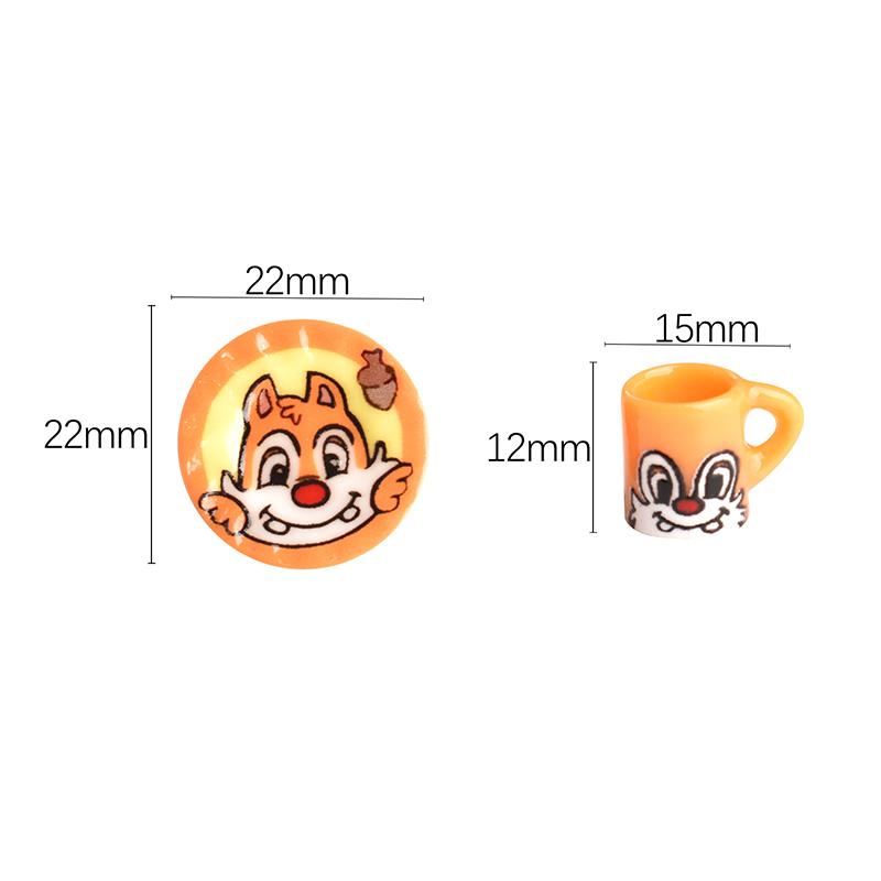 

3 комплекта миниатюрных кукольных домиков, мультяшная белка, кофейная чашка, напитки, кухня, еда для кукол, аксессуары, игрушка для девочек