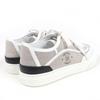 Great HERMES Low Cut Sneakers Get Using Leather White Gray Fabric Women 35 Used