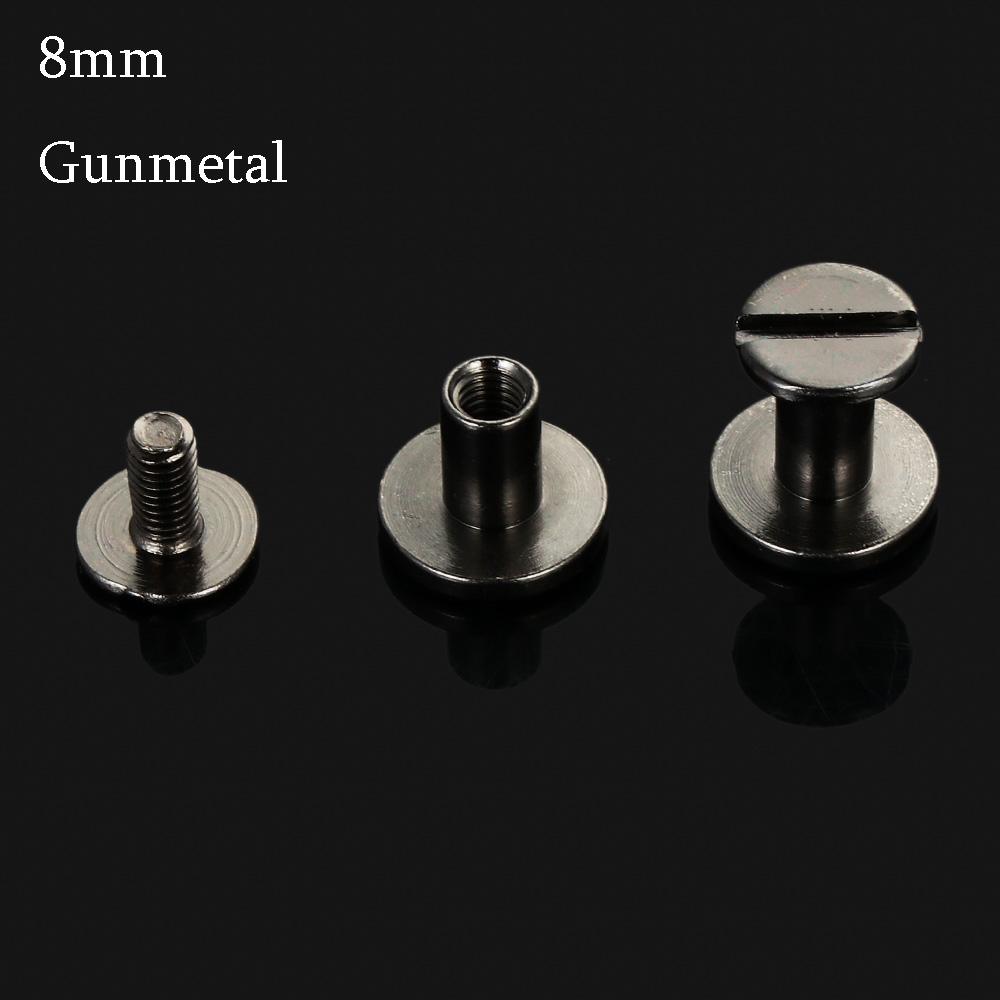 DIY 10 pcs 5/6.5/8mm DIY Clothes/Bag/Shoes Cloth Button Leather Craft Strap Rivets Screw Solid Nail Bolt Round Head Screws