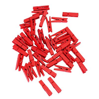50 Buc. Cârlige de Rufe din Lemn Colorate, Vopsite în Culoare Solidă, Clipsuri, Cârlige de Rufe Decorative