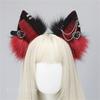 3 Farben Punk Katzenohren Metall Herz Pu-Riemen Tier Bestie Ohren Haarreifen Jk Lolita Cosplay Kopfschmuck Wolf Fuchs Stirnband