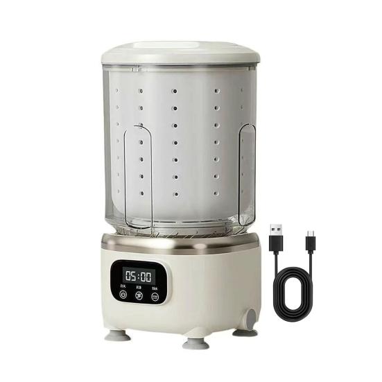 

Mini Portable Washing Machine for Underwear Socks 3-in-1 Wash Rinse Spin Dry Laundry Cup 2L Rechargeable Cordless Compact Washer for Travel Dorm білий