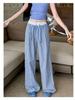 Petite Pink Plaid High Waist Wide Leg Summer Trousers for Women