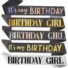 Birthday party shoulder strap. Glitter etiquette sash. “birthday girl queen”. Birthday girl waist belt. Ribbon.