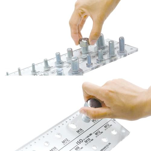 Daidohant Acrylic Thread Checker, 2-Piece Set (for Bolts and Machine Screws, 1 for Nuts and Washers), Identification/Measurement/Judgment (daidohant)