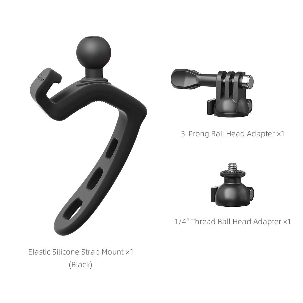 Silicone Action Camera Mount 360° Adjustable Rotatable Flexible Bracket Elastic Quick Release for Insta360/DJI Osmo/GoPro