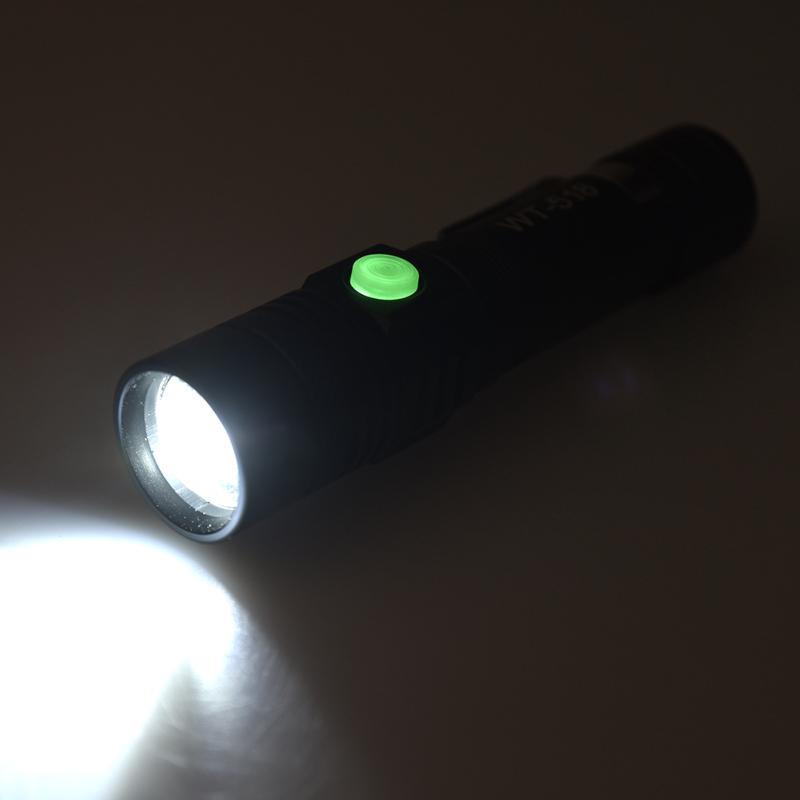 USB Highlight Handy Powerful Aluminum Alloy Flashlight Power Tips Long-range Zoom Mini Small