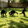 Cute Raccoon Metal Garden Stake Black Raccoon Silhouette Decorative Yard Art for Garden Lawn Pathway Decor Gift for Nature Wildlife Lovers