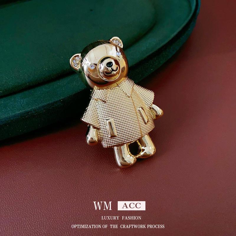 Korean Style Diamond Bear Brooch - Luxurious, Exquisite, Versatile Accessory for Women