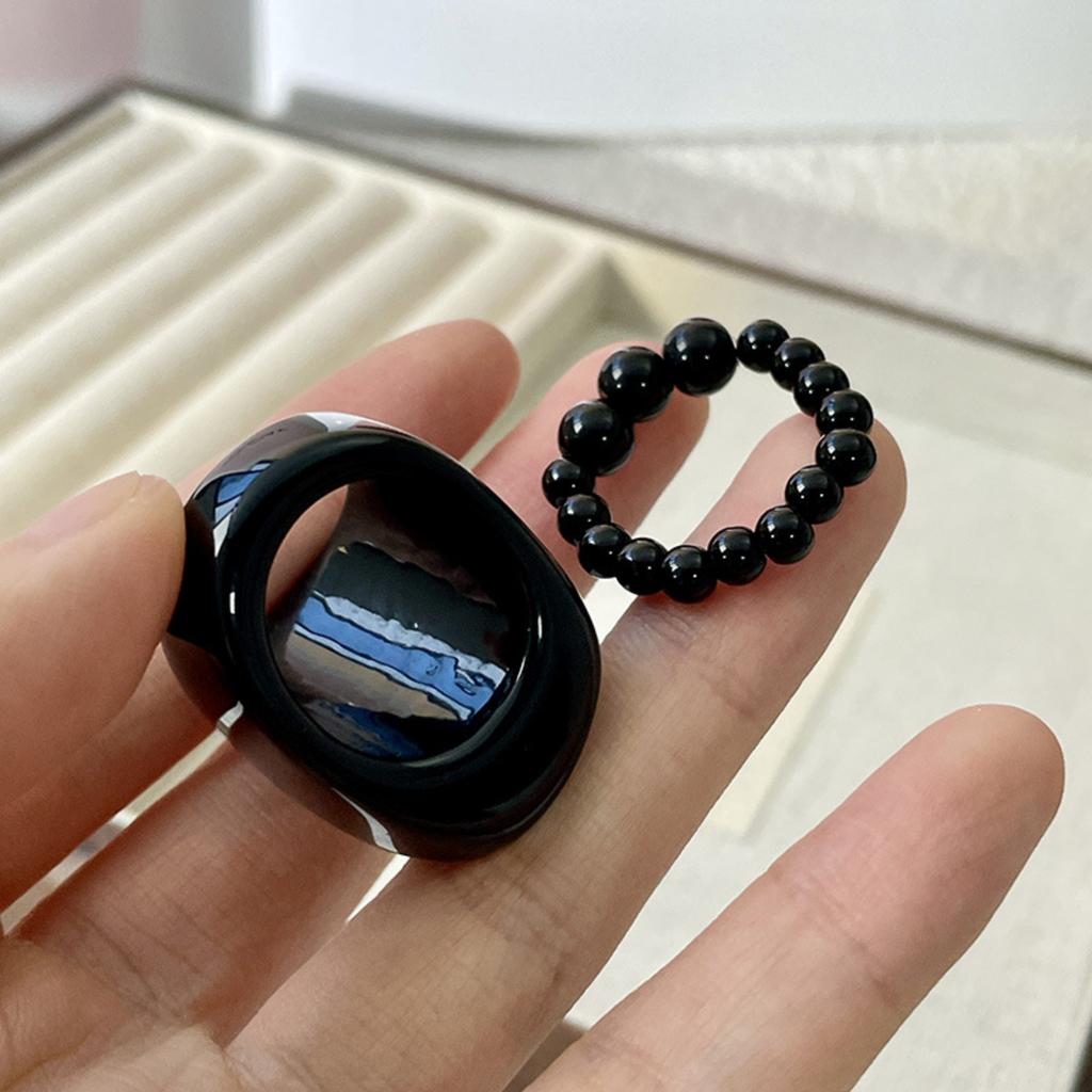 Resin special shaped geometric stacked index finger ring