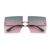 Fashion Oversized Square Rimless Sunglasses Women Men Designer Ocean Blue Pink Lens Frameless Sun Glasses Gradient Shades S30D