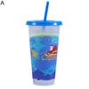 710ml Straw Cup with Lid Single-layer Christmas Magical Color Changing on Cold Cup for Trip