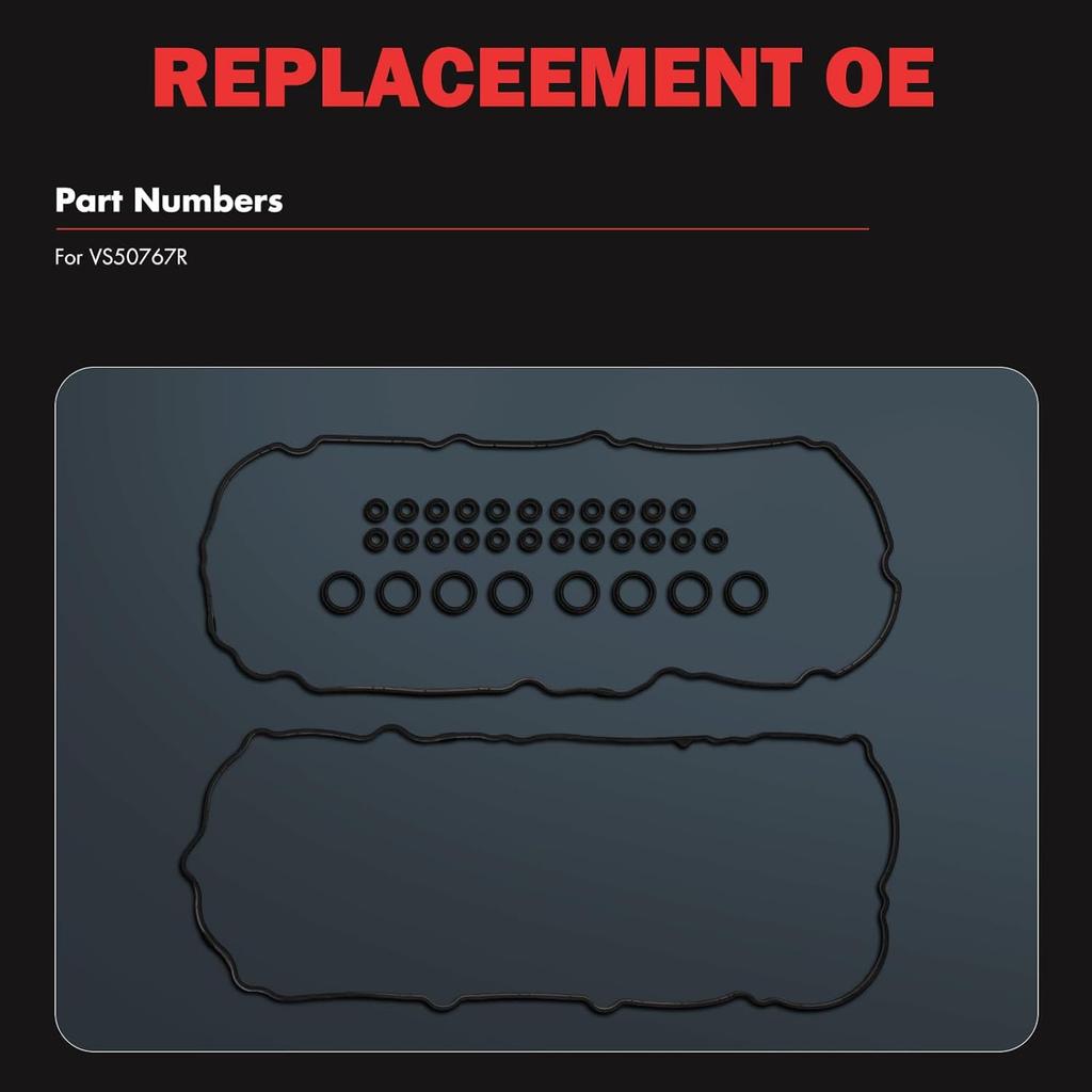 Engine Valve Cover Gasket Set Compatible with 2007-2014 for Ford Edge 3.5L;2008-2012 for Ford Taurus 3.5L;2007 for Mazda CX-9 3.5L, OE# VS50767R