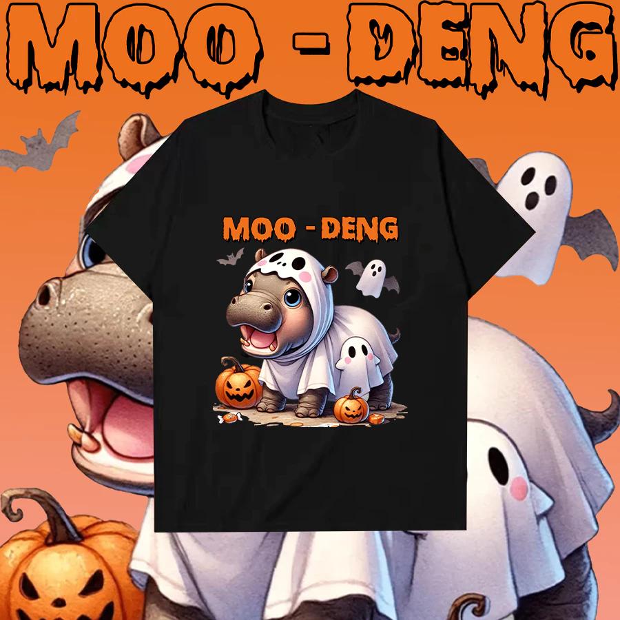 

Футболка Moo Deng Tiny Baby Hippo Star Thailand Halloween Cute Pygmy Hippo Unisex для мужчин и женщин с принтом и круглым вырезом 5XL