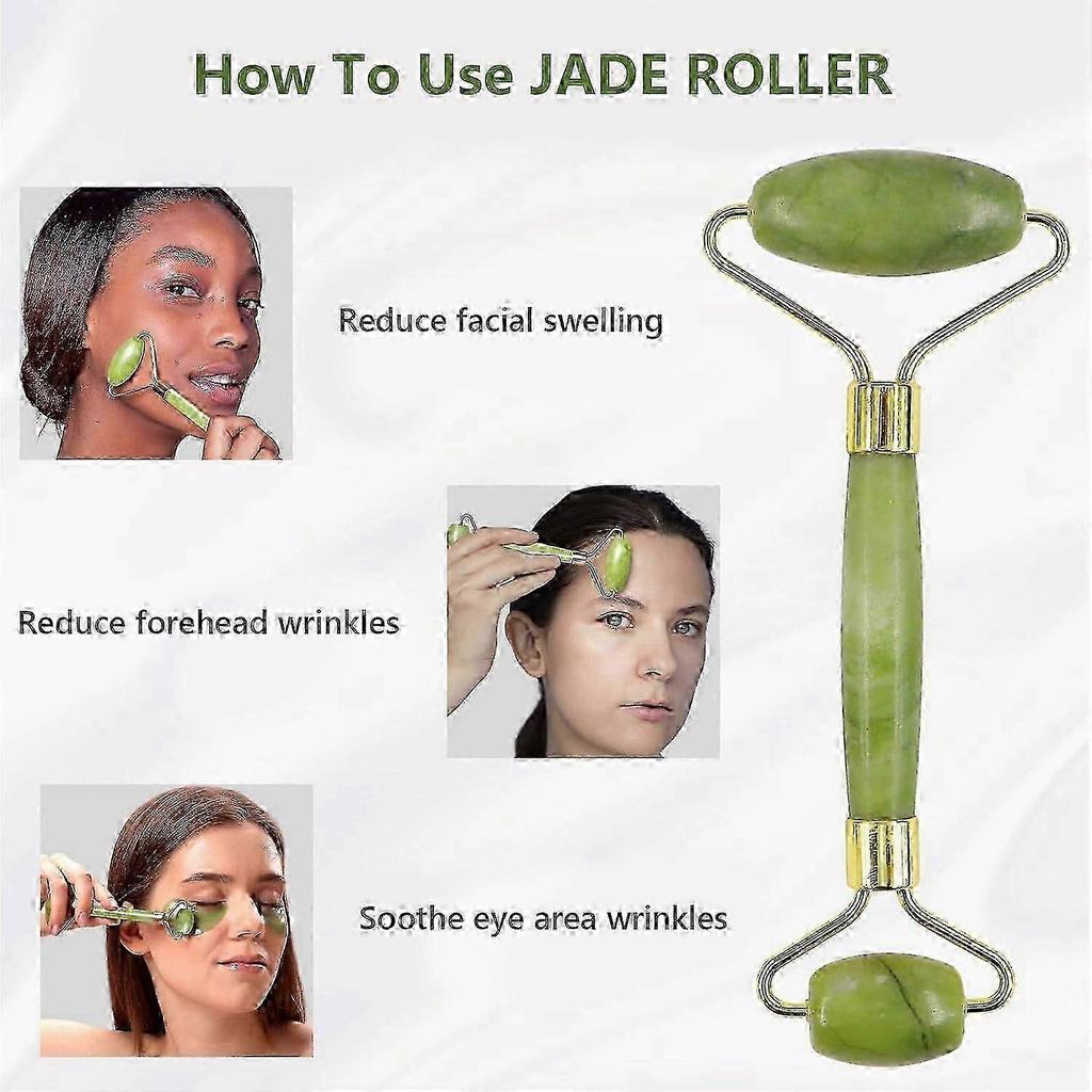 Gua Sha and Jade Roller Set for Daily Skin Care, Gua Sha Tools for Face, Neck and Body Muscles
