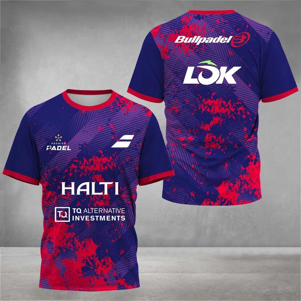 Sommer 3D-gedruckte Tennis-Trainings-Trikots Schnelltrocknend Atmungsaktiv Rundhalsausschnitt Kurzarm Blazer T-Shirt Herrenmode Freizeit Sportbekleidung