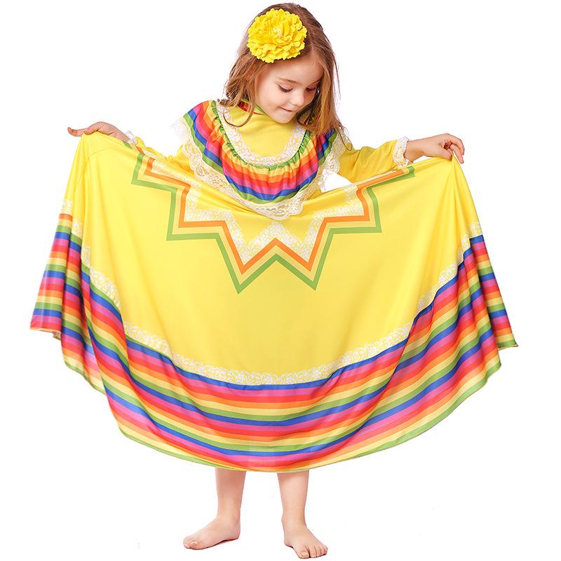 New Mexican Folk Dance Dress: Halloween & School Stage Performance Costume