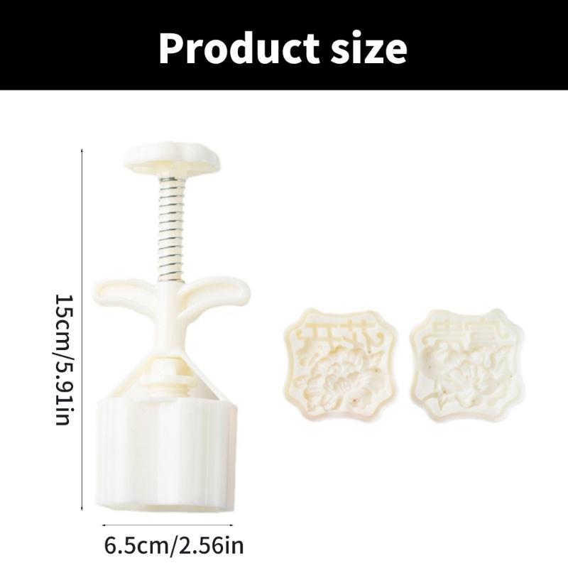 Traditional Flower Designs Mooncakes Molds Stable DIY 75g Mooncakes Molds with Elegant Flower Pattern for Holiday Treat