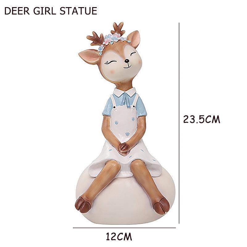 Fairy Deer Garden Pot for Dried Flowers, Decorative Planter Flower Pots, Animal Statue Figurine Home Desktop Decoration