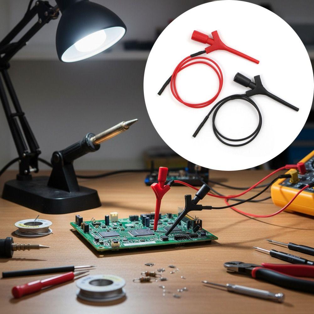 Mini Size IC Hook Test Clip Black Red Test Probe Dupont Line Test Clip Electronics Testing