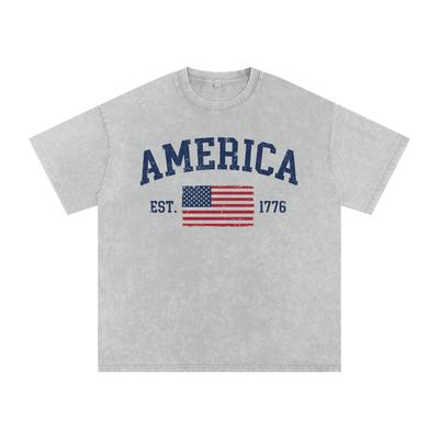 America | Snow Washed Oversized Cotton T-Shirt and Kids Shirt