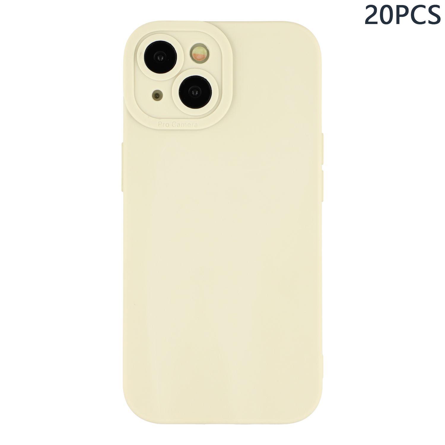 

Bulk Purchasing 20Pcs For iPhone 15 Case Precise Cutouts 1.3mm TPU Matte Phone Cover Ivory White