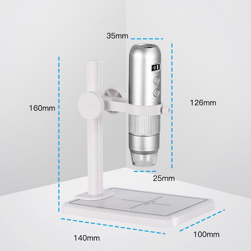 Microscope Digital WiFi USB Digital Handheld Microscopes Camera with Adjustable Metal Stand for iPhone Android Phone Mac PC