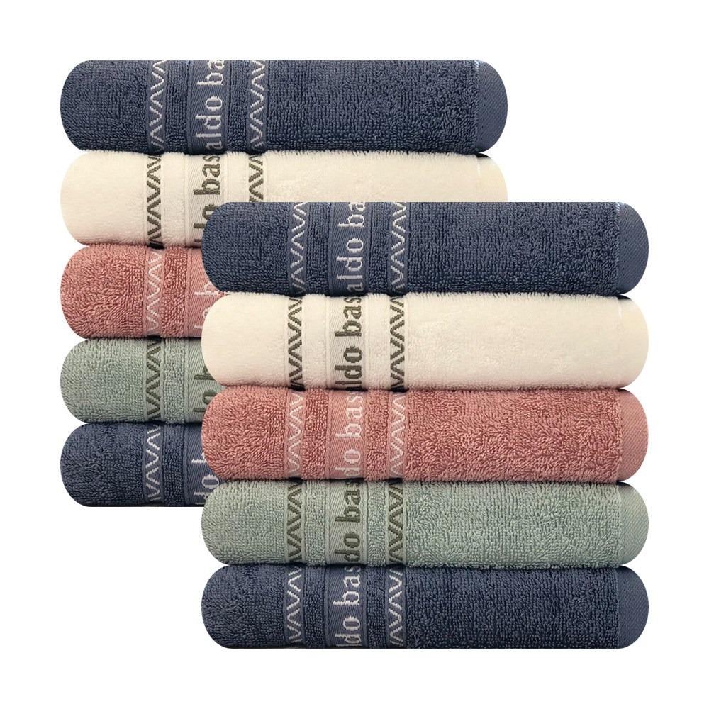 Songwol Towel Tbilisi 120g 30s Cotton Face Towel, Random Color Assortment, 10-Pack - Quick-Drying Daily Basic Korean Towel