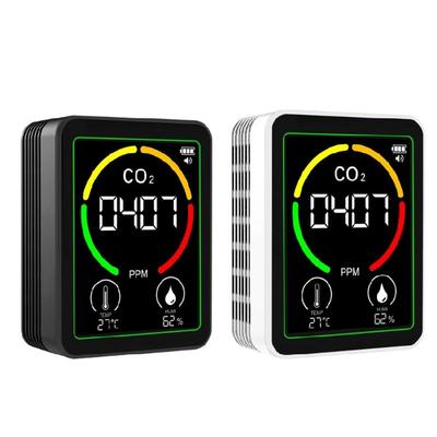 Rechargeable Air Quality Monitor with CO2 TVOC Detection Immediate Alarm System ABS for Home Office School Environment