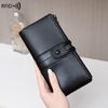 Women's RFID Retro Long Wallet: Large Capacity, Multi-Card Slot & Snap Button Closure Coin Purse