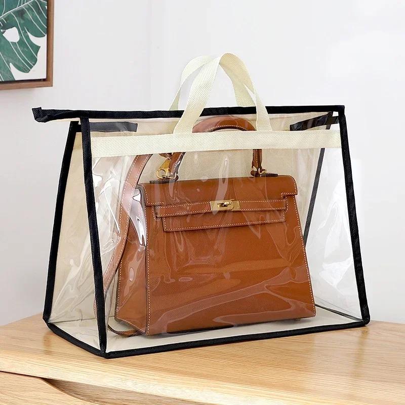 Влагостойкий пыленепроницаемый гардеробный подвесной мешок для хранения вещей прозрачный разная обувь гардеробный кошелек органайзер сумка S 10.5x23x32cm бежевый