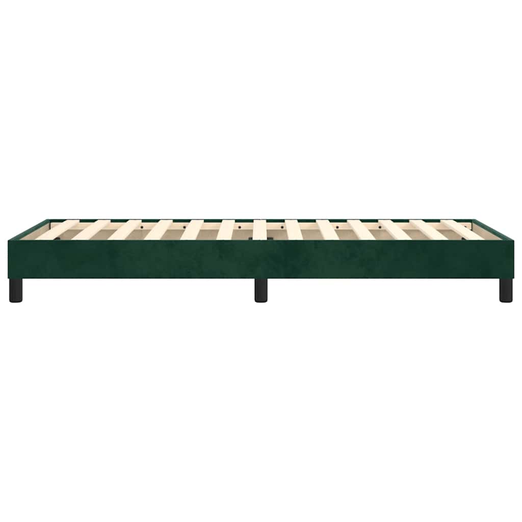 Box Spring Bed Frame Dark Green 90 x 190 cm Velvet