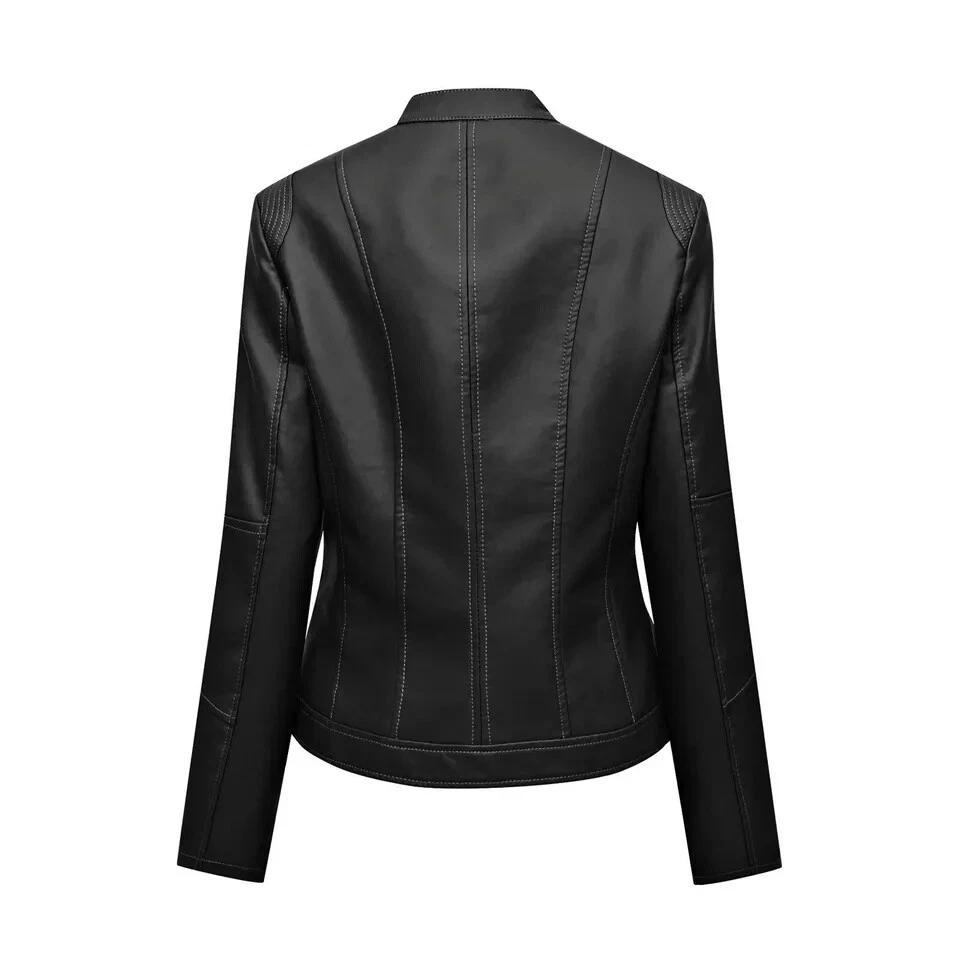 Decent Handmade Biker Motorcycle Black Women's Genuine Lambskin Leather Jacket