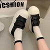 Popular ins Velcro big head platform single shoes 2025 spring new heightening shoes casual versatile little white board shoes