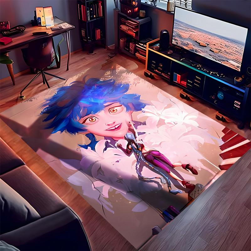 League of Legends Jinx Print Area Rug-Soft,Washable Non-Slip Indoor Mat Office Chairs,Living Room,Home Office Decorative Rug