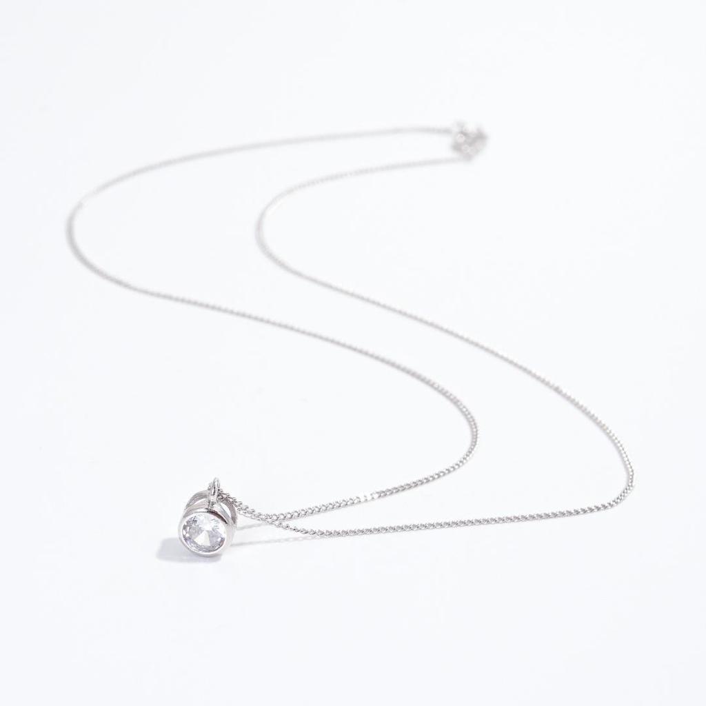 S925 Sterling Silver Round Zircon Pendant Necklace - Elegant & Versatile Clavicle Chain X151