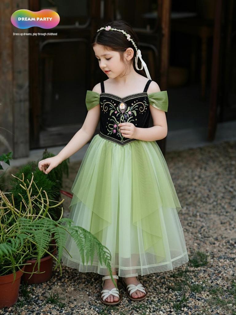 Baby Anna Princess Dress - Short Sleeve Summer 2026 Edition, Super Beautiful Girls' Clothing