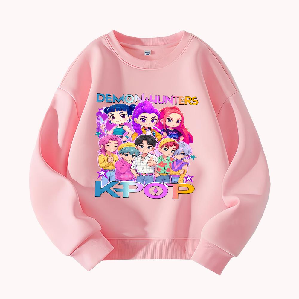 

Kpop Demon Hunters Graphic Print Round Neck Sweatshirt for Men Women Teenagers Casual Fashion Long Sleeve Pullover Top 100