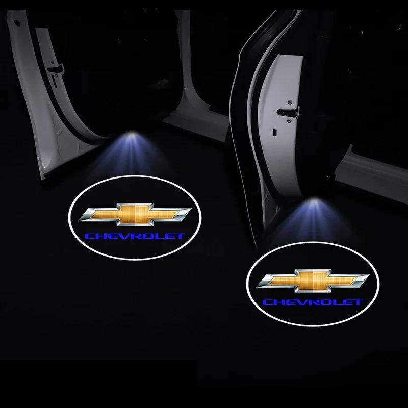 2Pcs Car Door Projector Lamps Car LED Light Car Accessories For Chevrolet Spark Silverado Captiva Lacetti