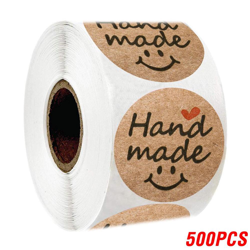 100 à 500 autocollants vintage en papier kraft pour scrapbooking, cadeaux et papeterie. Étiquettes autocollantes faites main avec amour. Merci pour vos autocollants !