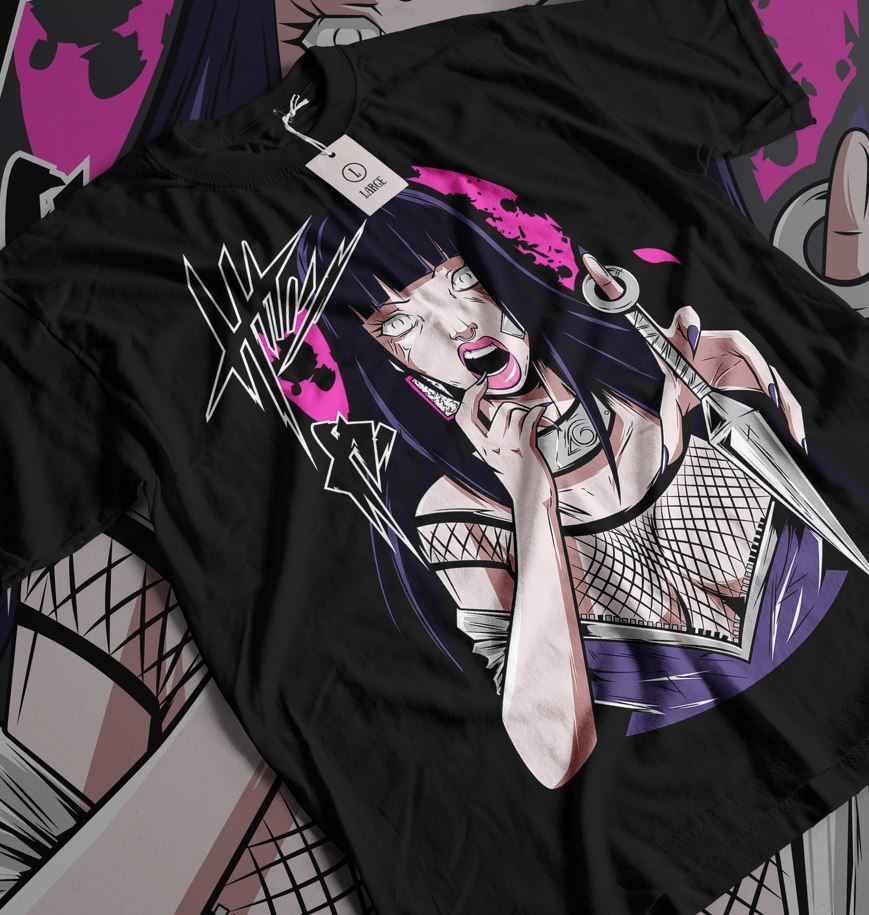 Hinata T-shirt Naruto Hinata Waifu Anime Mio GifT-shirt All Size L