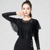 Damen Line Dance Tops Samba Party Latein Shirt Sommer Erwachsene Frauen Tanz Langarm Tops Performance Praxis Kleidung