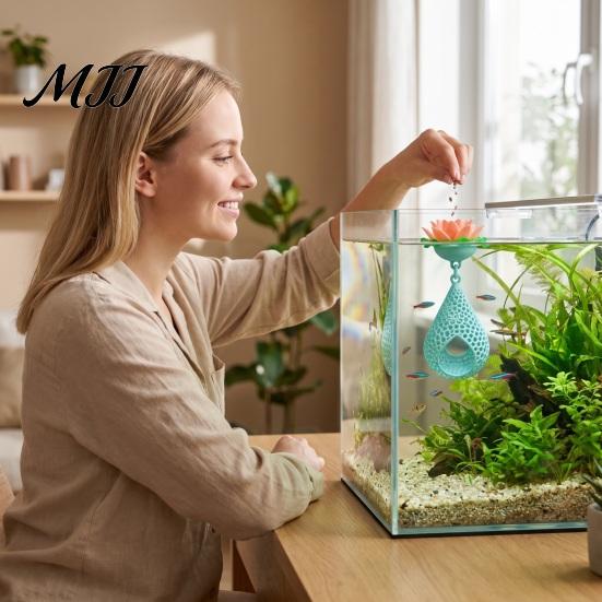Natural Style Tank Decor Floating Lotus Betta Hide, Aquarium Shrimp Cave, Water Drop Hammock, Resting Ornament Spot & Breeding Cave for Fish